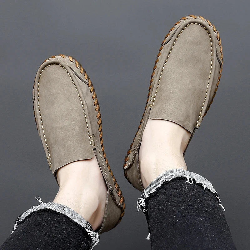 Brand Soft Genuine Leather Men's Shoes Breathable Driving Shoes Designer Outdoor Men Loafers Casual Flat Shoes Fashion Moccasins Shoes Field