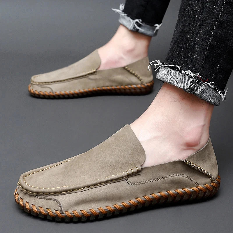 Brand Soft Genuine Leather Men's Shoes Breathable Driving Shoes Designer Outdoor Men Loafers Casual Flat Shoes Fashion Moccasins Shoes Field