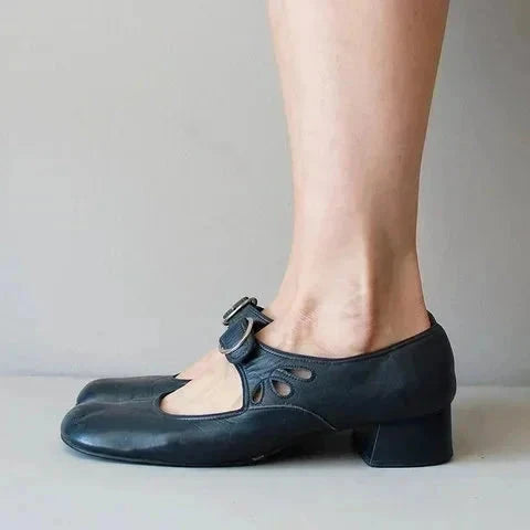 Eleganza Delicata Women's Leather Shoes with Buckle Eleganza Delicata Women's Leather Shoes with Buckle Shoes Field Blue 5US / 3UK-AU / EU34