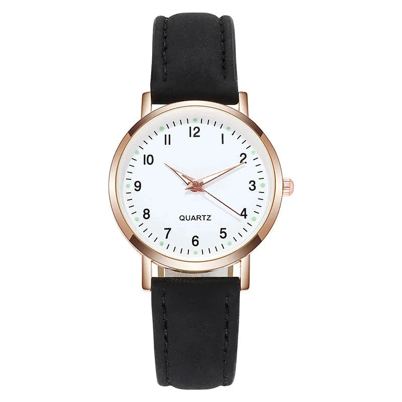 Fashion Watch For Women Leather Quartz Watches Ladies Luxury Back Light Wristwatch Clock relogio feminino Shoes Field Black No