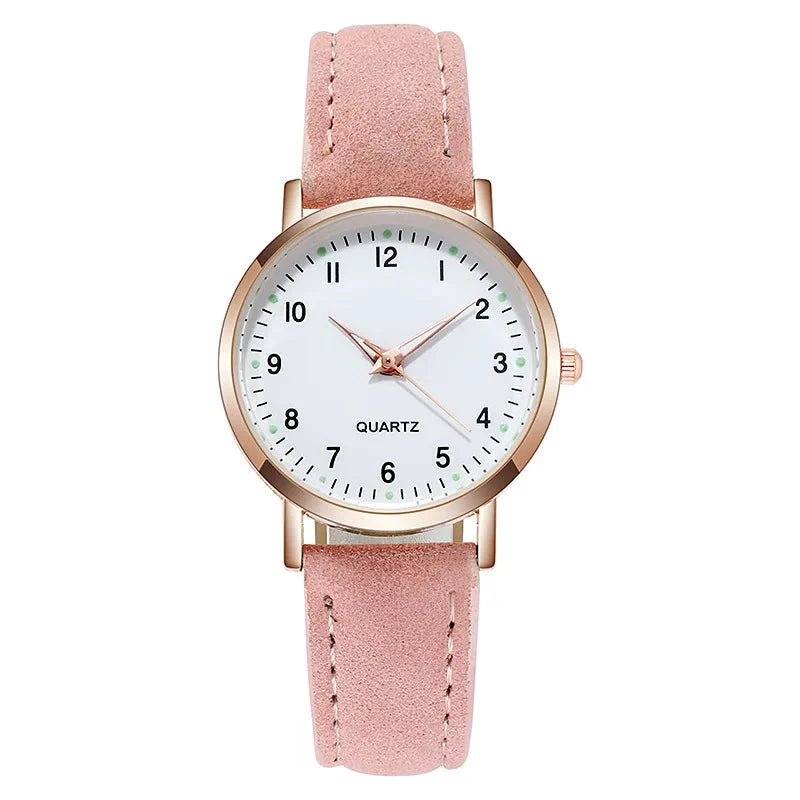 Fashion Watch For Women Leather Quartz Watches Ladies Luxury Back Light Wristwatch Clock relogio feminino Shoes Field Pink No