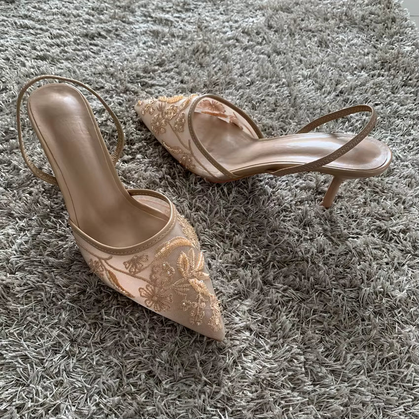 Florato – Floral Embroidered Heels Florato – Floral Embroidered Heels Shoes Field