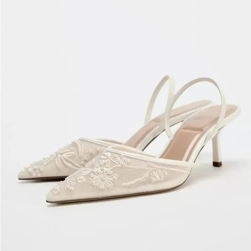 Florato – Floral Embroidered Heels Florato – Floral Embroidered Heels Shoes Field