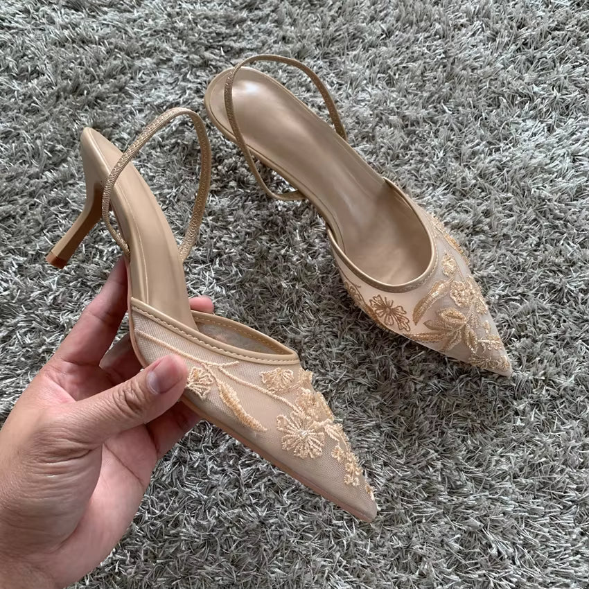 Florato – Floral Embroidered Heels Florato – Floral Embroidered Heels Shoes Field