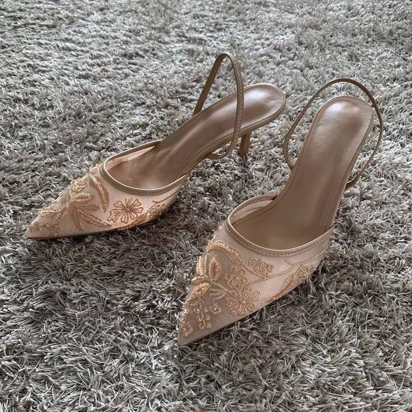 Florato – Floral Embroidered Heels Florato – Floral Embroidered Heels Shoes Field