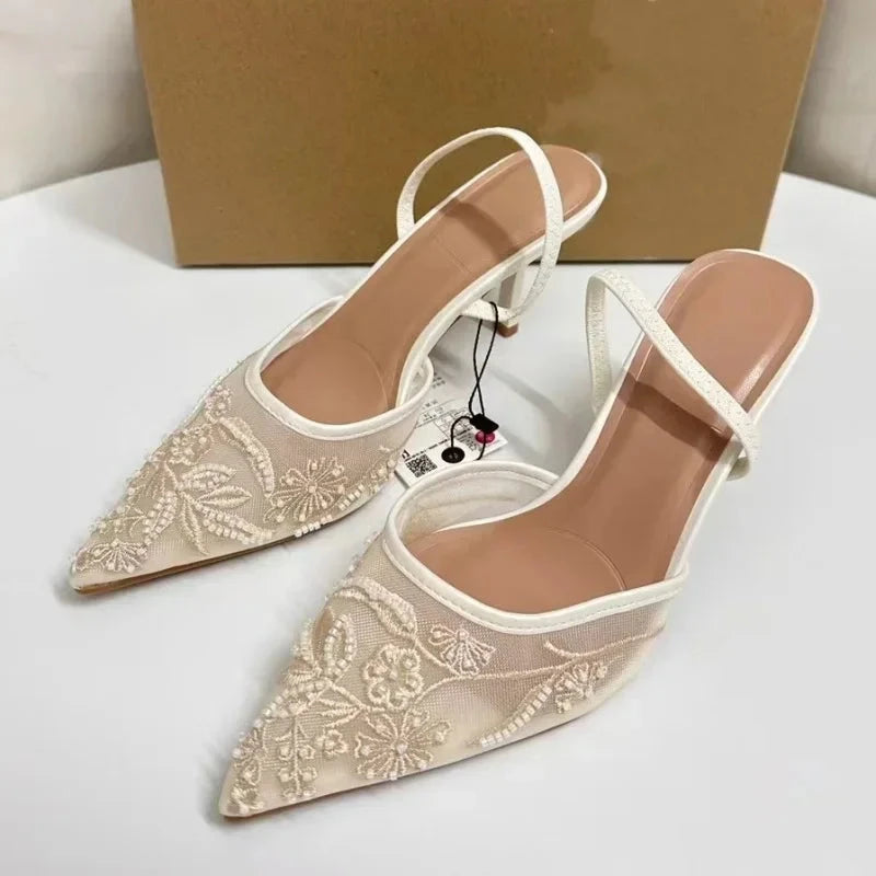 Florato – Floral Embroidered Heels Florato – Floral Embroidered Heels Shoes Field Beige EU 36 / US 5.5 / UK-AU 3.5