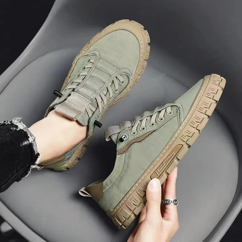 Men Casual Shoes Breathable Ice Silk Canvas Shoes Loafers Sneakers Outdoor Comfort Slip on Flat Vulacnized Shoes Shoes Field
