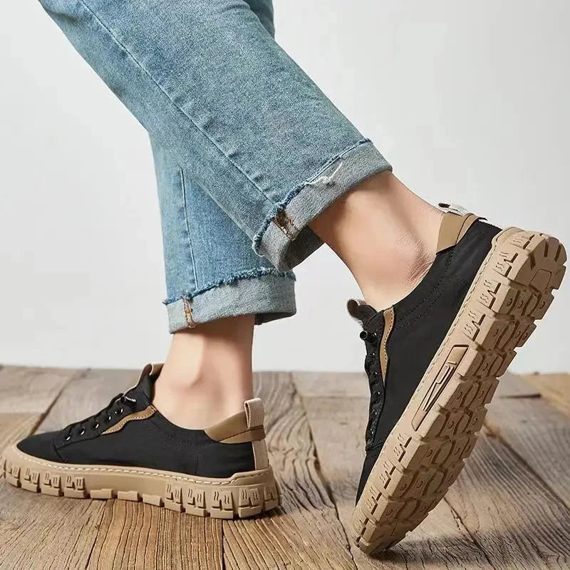 Men Casual Shoes Breathable Ice Silk Canvas Shoes Loafers Sneakers Outdoor Comfort Slip on Flat Vulacnized Shoes Shoes Field