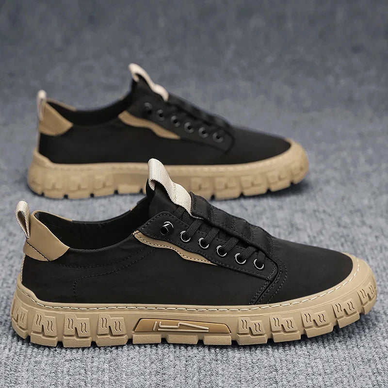 Men Casual Shoes Breathable Ice Silk Canvas Shoes Loafers Sneakers Outdoor Comfort Slip on Flat Vulacnized Shoes Shoes Field black 43