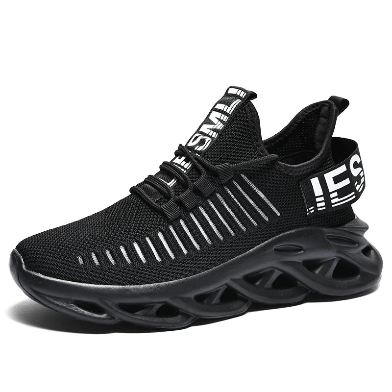 Men Shoes Comfortable Sneakers Breathable Running Shoes For Women Mesh Tennis Sports Shoes Outdoor Air Waling Casual Shoes Field Black 36