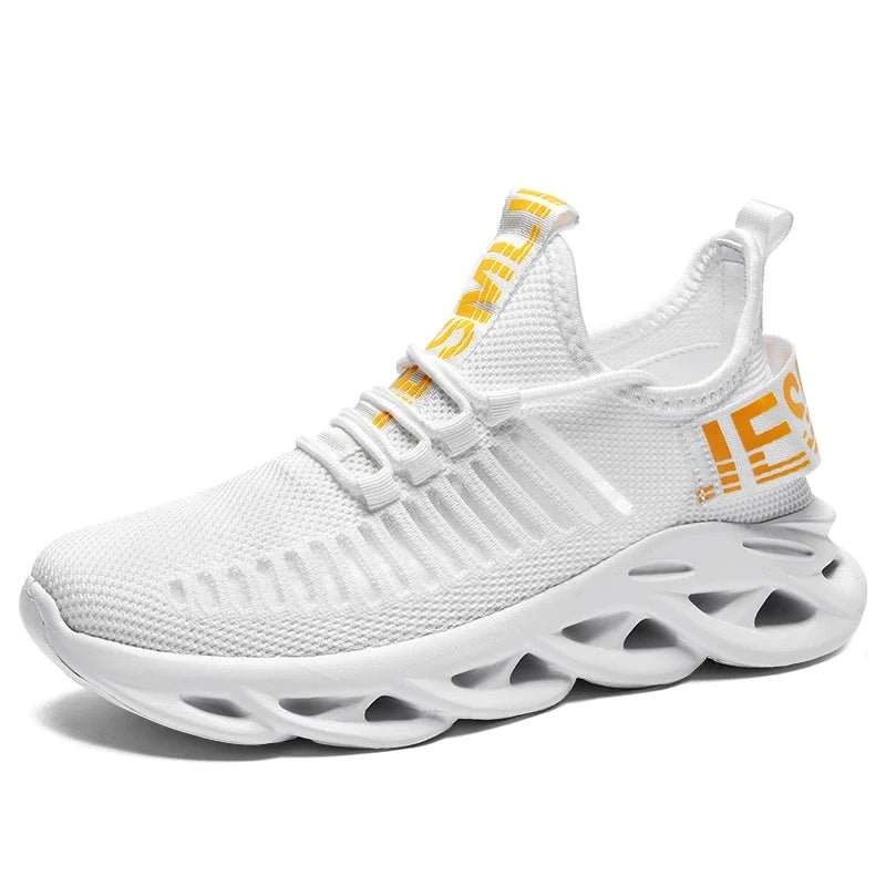 Men Shoes Comfortable Sneakers Breathable Running Shoes For Women Mesh Tennis Sports Shoes Outdoor Air Waling Casual Shoes Field White 40