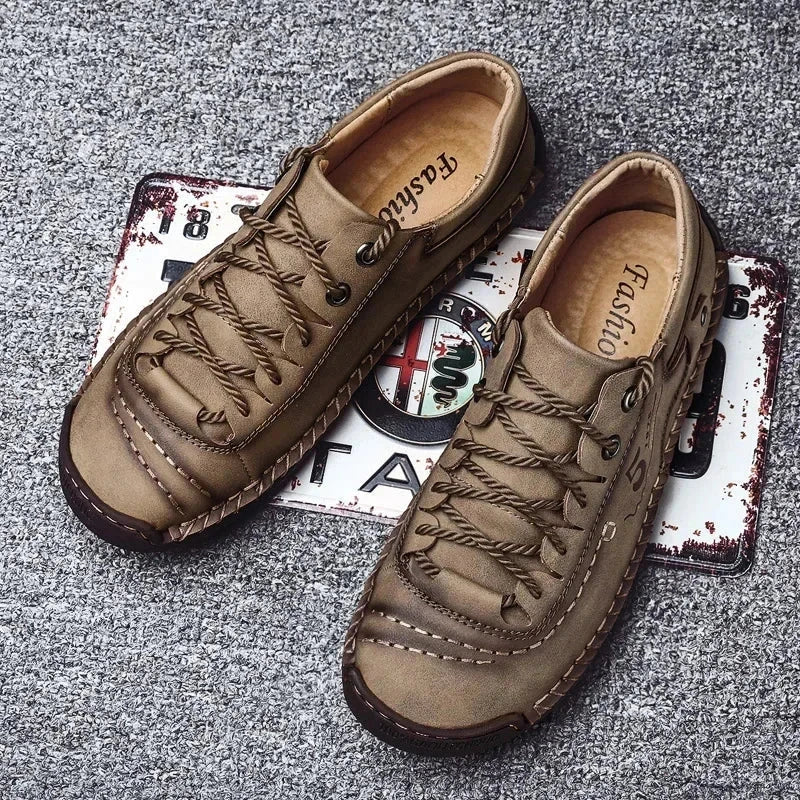Men's Casual Leather Sneakers RusticStride Men's Casual Leather Sneakers RusticStride Shoes Field