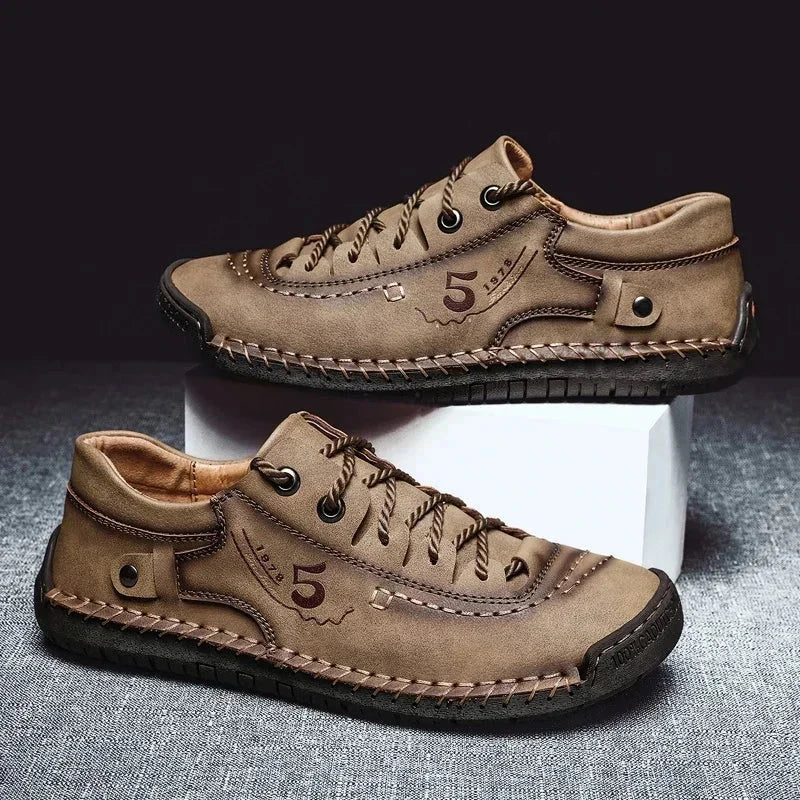 Men's Casual Leather Sneakers RusticStride Men's Casual Leather Sneakers RusticStride Shoes Field