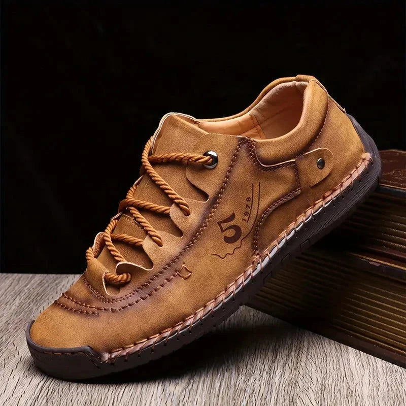 Men's Casual Leather Sneakers RusticStride Men's Casual Leather Sneakers RusticStride Shoes Field Brown EU 38 / US 6.5 / UK/AU 5.5
