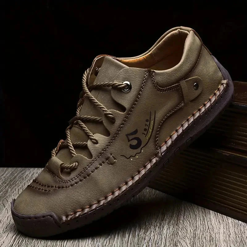 Men's Casual Leather Sneakers RusticStride Men's Casual Leather Sneakers RusticStride Shoes Field Khaki EU 38 / US 6.5 / UK/AU 5.5