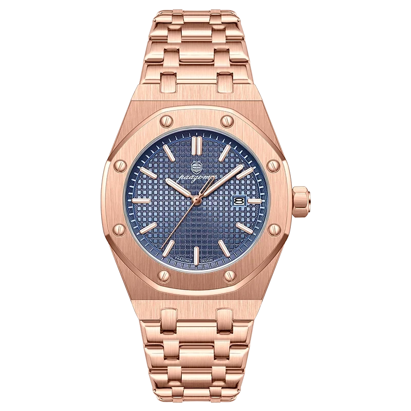 PAAZOMU Luxury Square Man Quartz Watch Waterproof Luminous Date Men's Watch High Quality Stainless Steel Business Men Watches Shoes Field Gold Blue