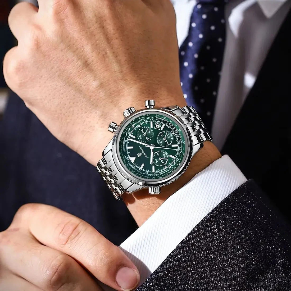 POEDAGAR Luxury Watches For Men Date Chronograph Stainless Steel Man Watch Waterproof Luminous Sport Military Men's Quartz Watch Shoes Field