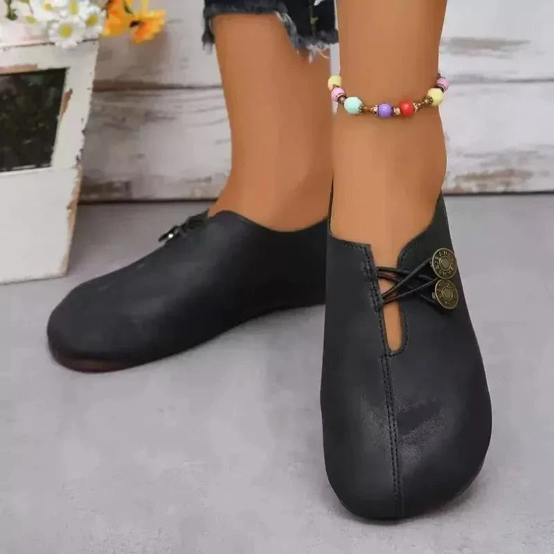 Retro Flat Shoes 2024 New Design Narrowband Loafers Women's Casual and Comfortable Solid Color Women's Shoes Zapatos De Mujer Shoes Field