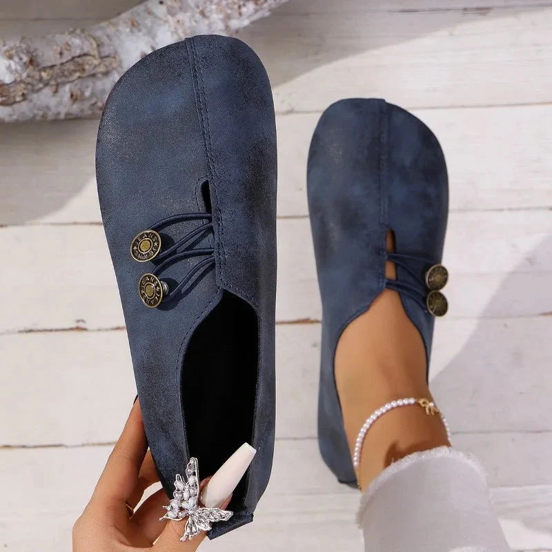 Retro Flat Shoes 2024 New Design Narrowband Loafers Women's Casual and Comfortable Solid Color Women's Shoes Zapatos De Mujer Shoes Field