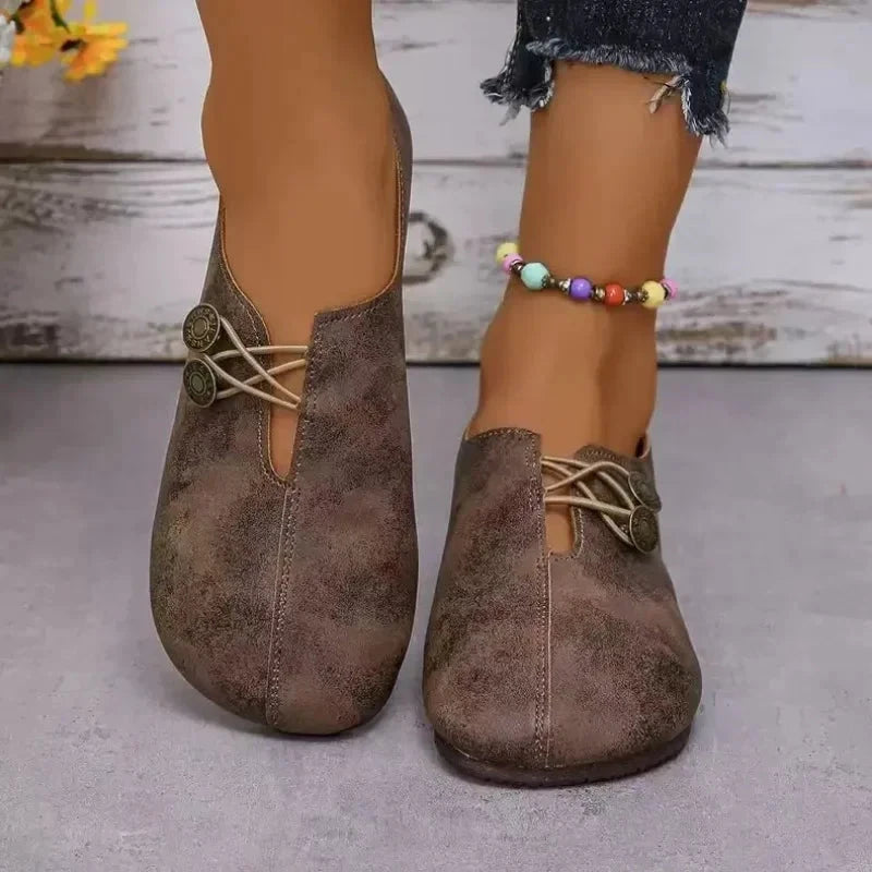 Retro Flat Shoes 2024 New Design Narrowband Loafers Women's Casual and Comfortable Solid Color Women's Shoes Zapatos De Mujer Shoes Field