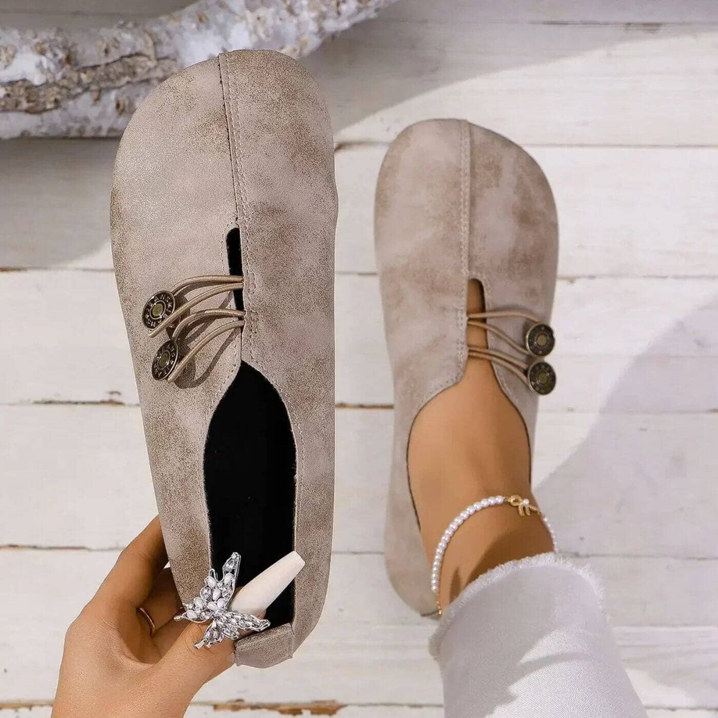 Retro Flat Shoes 2024 New Design Narrowband Loafers Women's Casual and Comfortable Solid Color Women's Shoes Zapatos De Mujer Shoes Field Beige 39