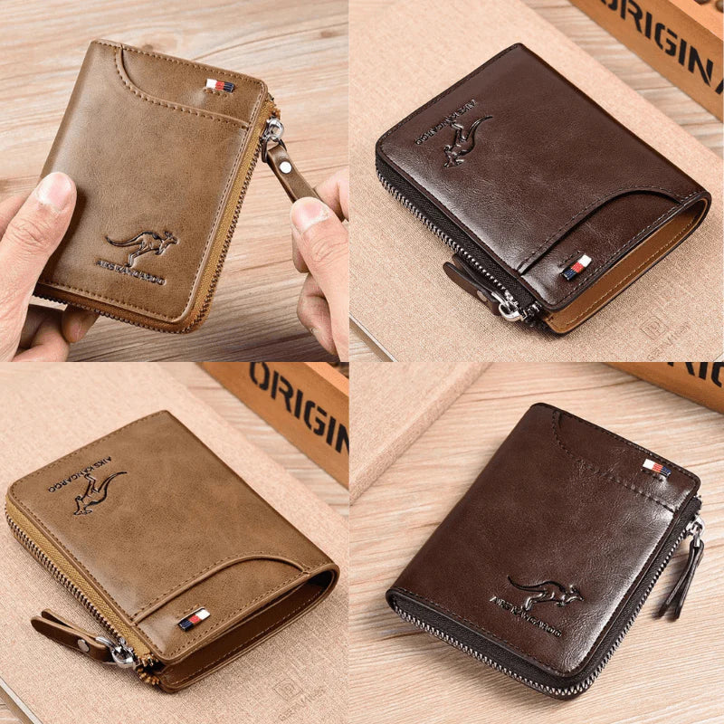 Leather Zipper Wallet (RFID Protection)
