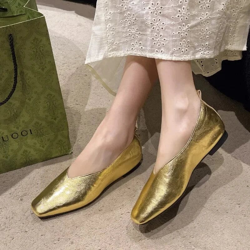 Sole Chérie – Elegant Women's Leather Flat Sole Chérie – Elegant Women's Leather Flat Shoes Field Gold US 5 / UK-AU 3 / EU 35