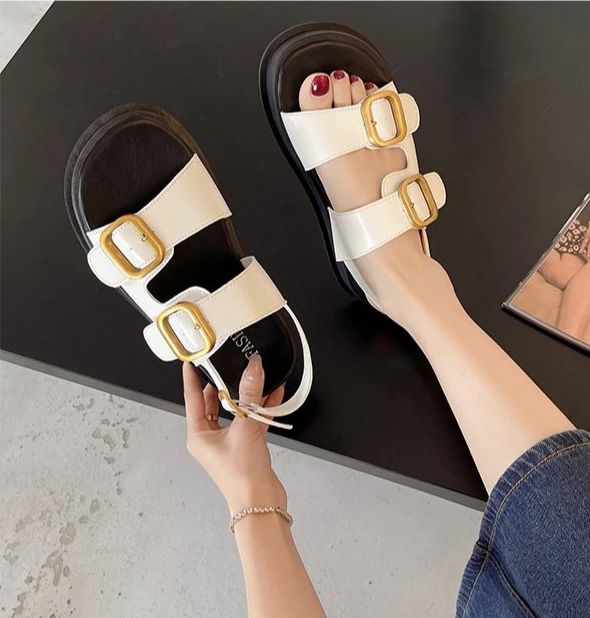 ZaylaGlow – Gold Buckle Platform Sandals ZaylaGlow – Gold Buckle Platform Sandals Shoes Field