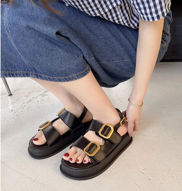 ZaylaGlow – Gold Buckle Platform Sandals ZaylaGlow – Gold Buckle Platform Sandals Shoes Field