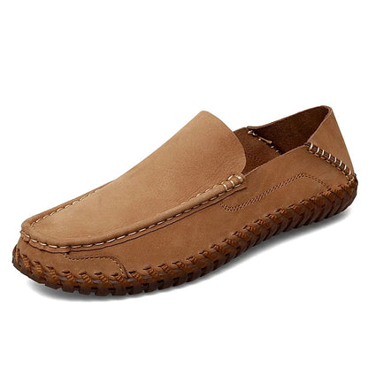 Brand Soft Genuine Leather Men's Shoes Breathable Driving Shoes Designer Outdoor Men Loafers Casual Flat Shoes Fashion Moccasins Shoes Field Light Brown 6 