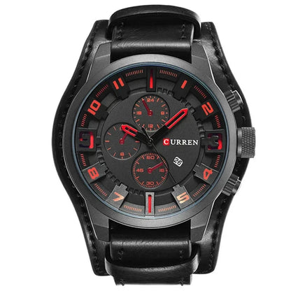 Curren Classic Leather Watch Sebastian Curren Leather Watch Shoes Field Black Red 