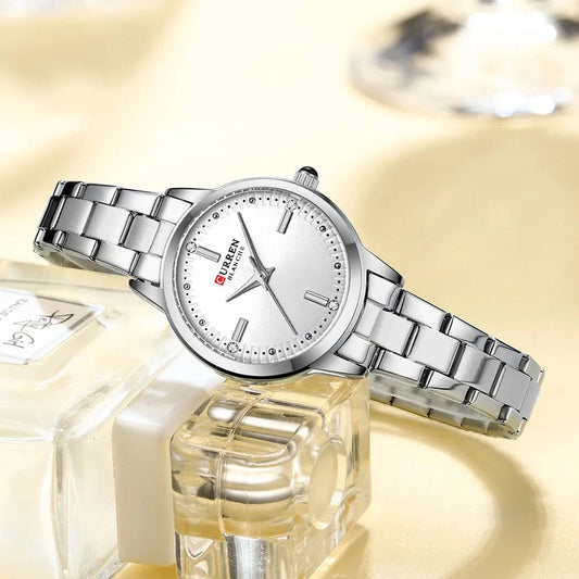 CURREN Original Quartz Watch for Women Fashion Elegant Ladies Watches Stainless Steel Waterproof Women's Wristwatch Shoes Field 