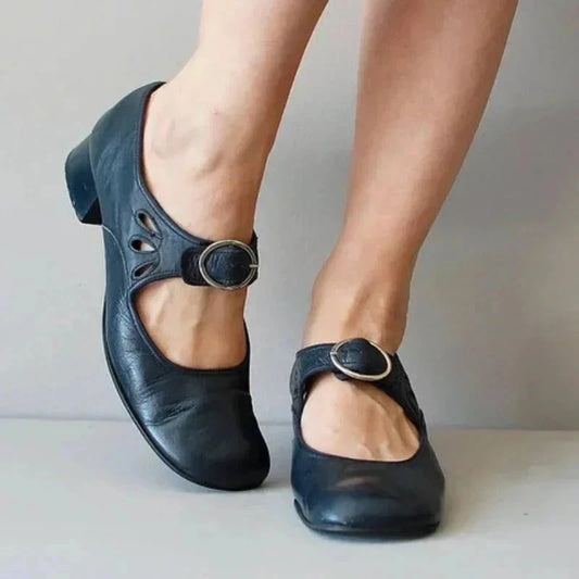 Eleganza Delicata Women's Leather Shoes with Buckle Eleganza Delicata Women's Leather Shoes with Buckle Shoes Field 