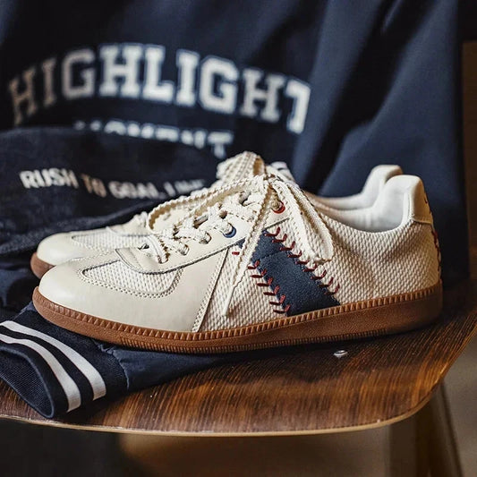FieldHaus – Classic German Sneakers VibeStriker – Men’s Casual Sneakers Vintage Style Shoes Field Beige US 6 / UK-AU 5.5 / EU 38 