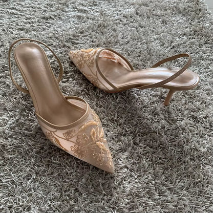 Florato – Floral Embroidered Heels Florato – Floral Embroidered Heels Shoes Field 
