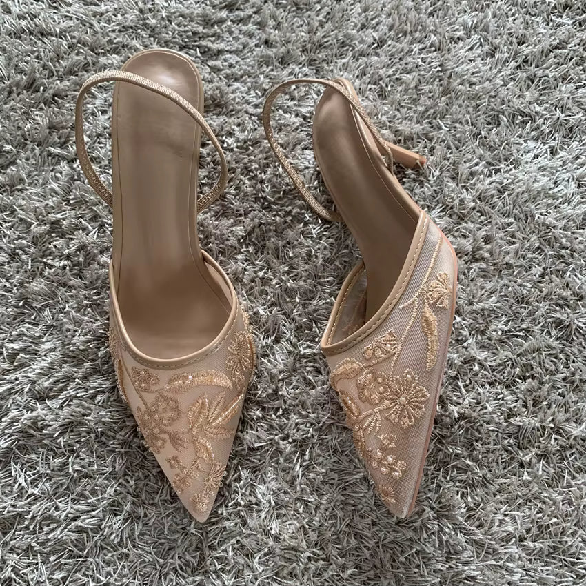 Florato – Floral Embroidered Heels Florato – Floral Embroidered Heels Shoes Field 