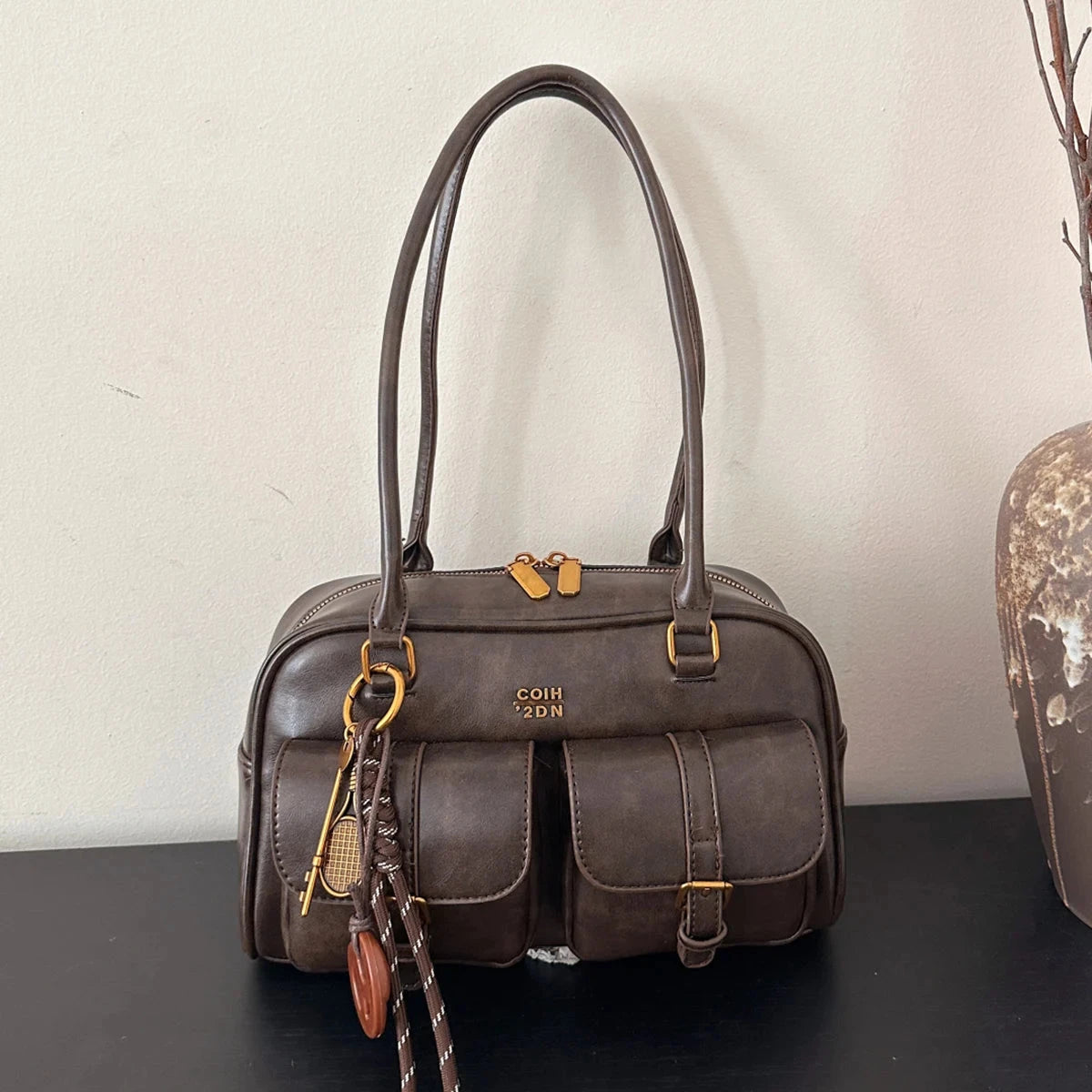 Loryane – Retro Leather Bag Loryane – Retro Leather Bag Shoes Field Coffee 
