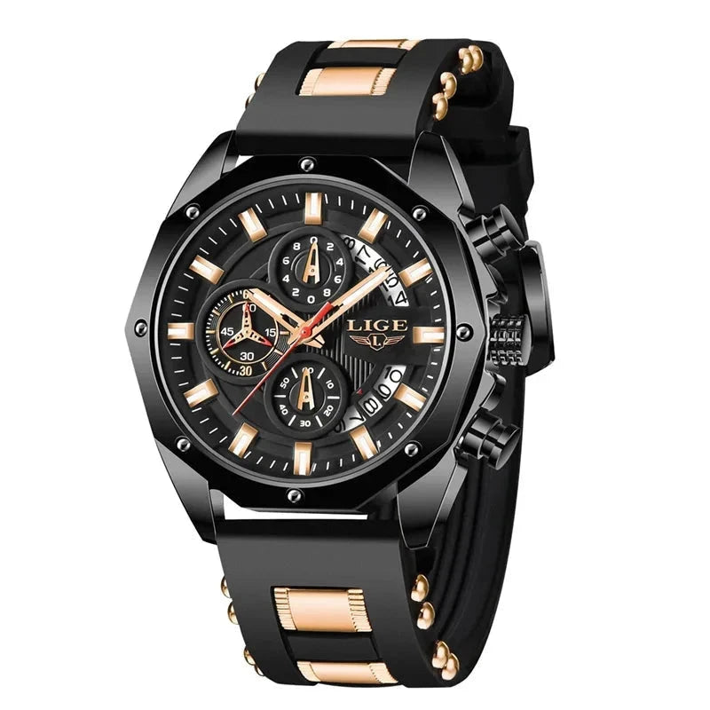 Luxury Men's Watch Falcon Chrono Luxury Men's Watch Falcon Chrono Shoes Field Black Rose Gold 