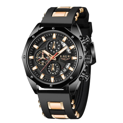 Luxury Men's Watch Falcon Chrono Luxury Men's Watch Falcon Chrono Shoes Field Black Rose Gold 