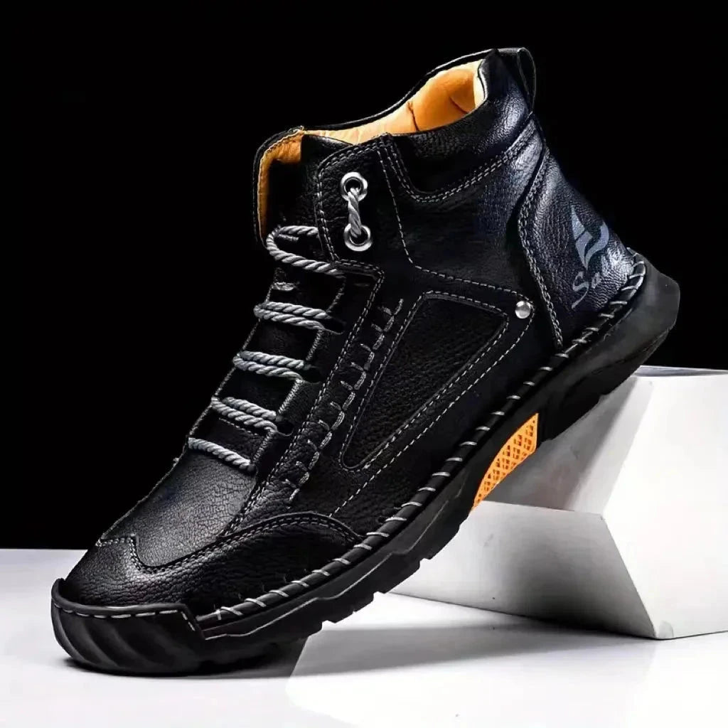 Men's Comfortable Handmade Leather Boots Orena Men's Comfortable Handmade Leather Boots Orena Shoes Field Black US 6.5 - UK/AU 6 - EU 39 