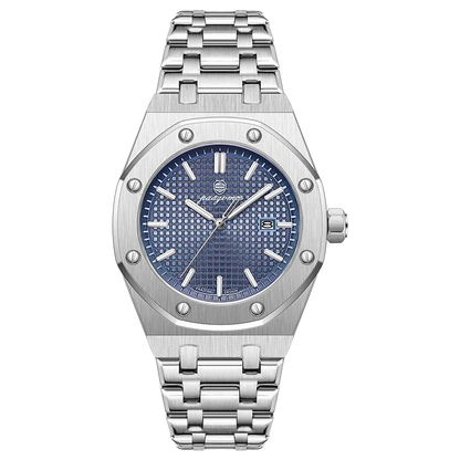 PAAZOMU Luxury Square Man Quartz Watch Waterproof Luminous Date Men's Watch High Quality Stainless Steel Business Men Watches Shoes Field Silver Blue 