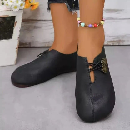 Retro Flat Shoes 2024 New Design Narrowband Loafers Women's Casual and Comfortable Solid Color Women's Shoes Zapatos De Mujer Shoes Field 