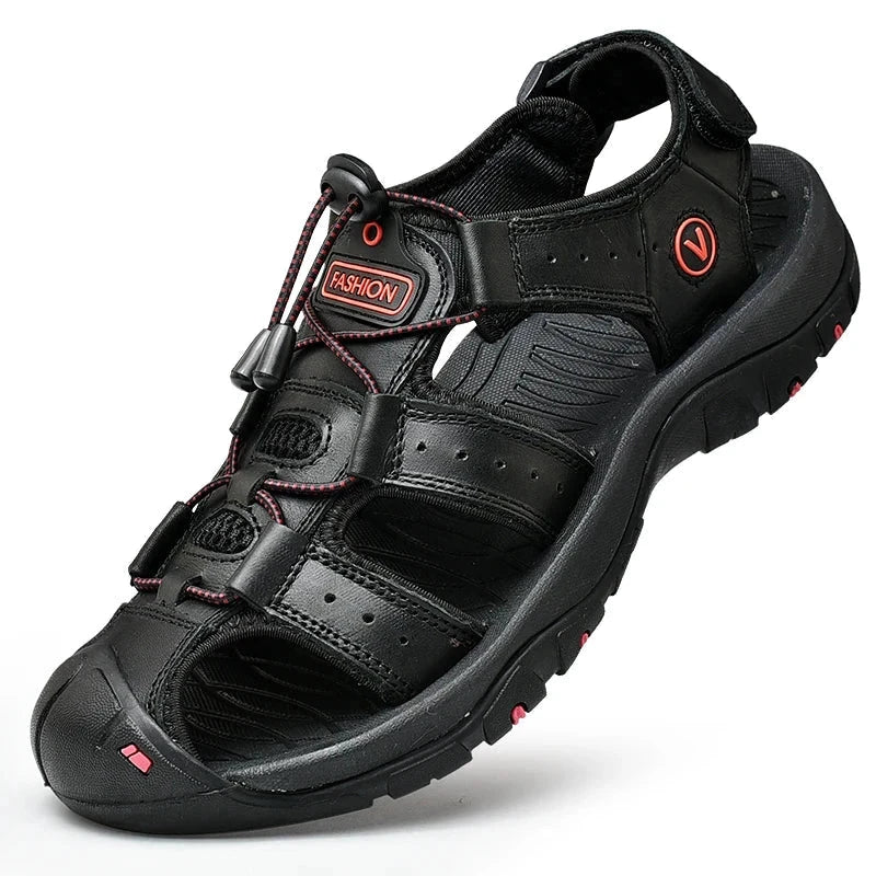 VentoRugged Men's Leather Sandal VentoRugged Men's Leather Sandal Shoes Field Black US 6 / EU38 / UK-AU 5 