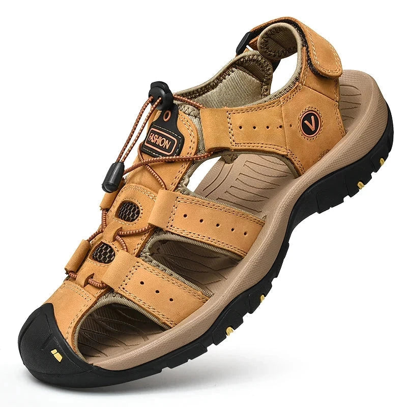 VentoRugged Men's Leather Sandal VentoRugged Men's Leather Sandal Shoes Field Yellow US 6 / EU38 / UK-AU 5 