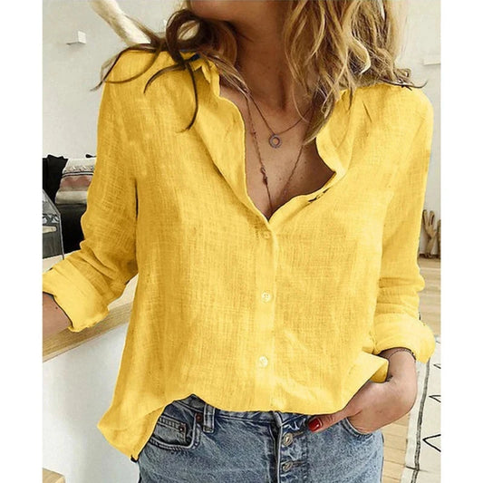 Women’s Casual Long Sleeve Cotton and Linen Shirt Women’s Casual Long Sleeve Cotton and Linen Shirt Shoes Field 