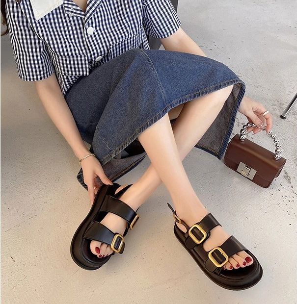 ZaylaGlow – Gold Buckle Platform Sandals ZaylaGlow – Gold Buckle Platform Sandals Shoes Field 