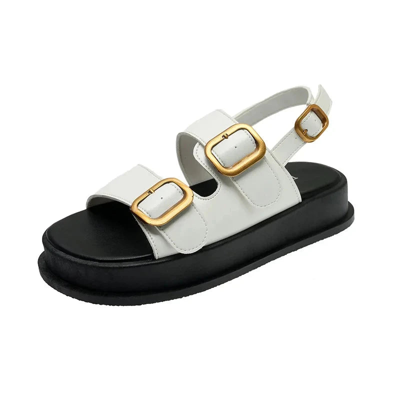 ZaylaGlow – Gold Buckle Platform Sandals ZaylaGlow – Gold Buckle Platform Sandals Shoes Field 