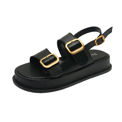 ZaylaGlow – Gold Buckle Platform Sandals ZaylaGlow – Gold Buckle Platform Sandals Shoes Field 